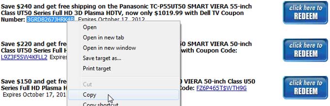 Copy the Coupon Code
